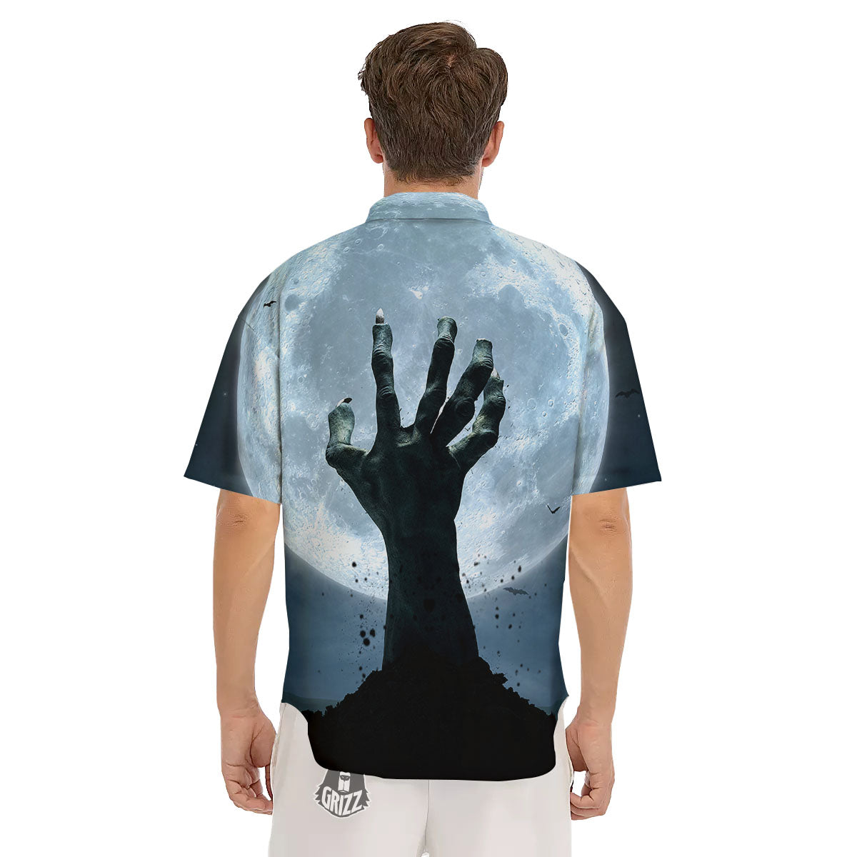 Zombie Hands Scary Print Men's Short Sleeve Shirts-grizzshop