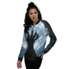 Zombie Hands Scary Print Women's Bomber Jacket-grizzshop