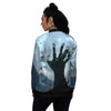 Zombie Hands Scary Print Women's Bomber Jacket-grizzshop