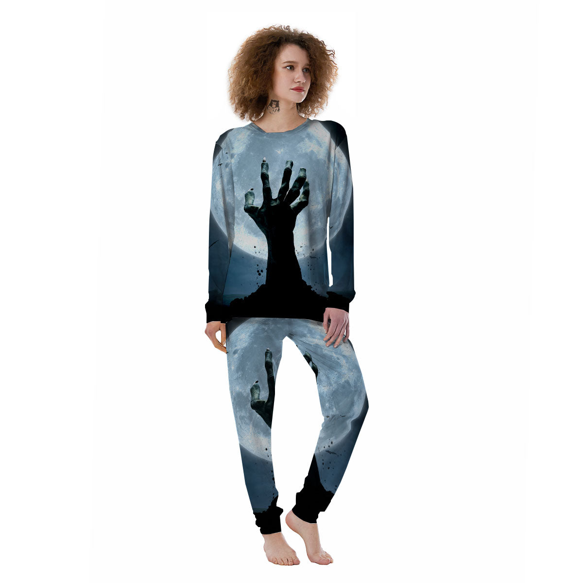 Zombie Hands Scary Print Women's Pajamas-grizzshop