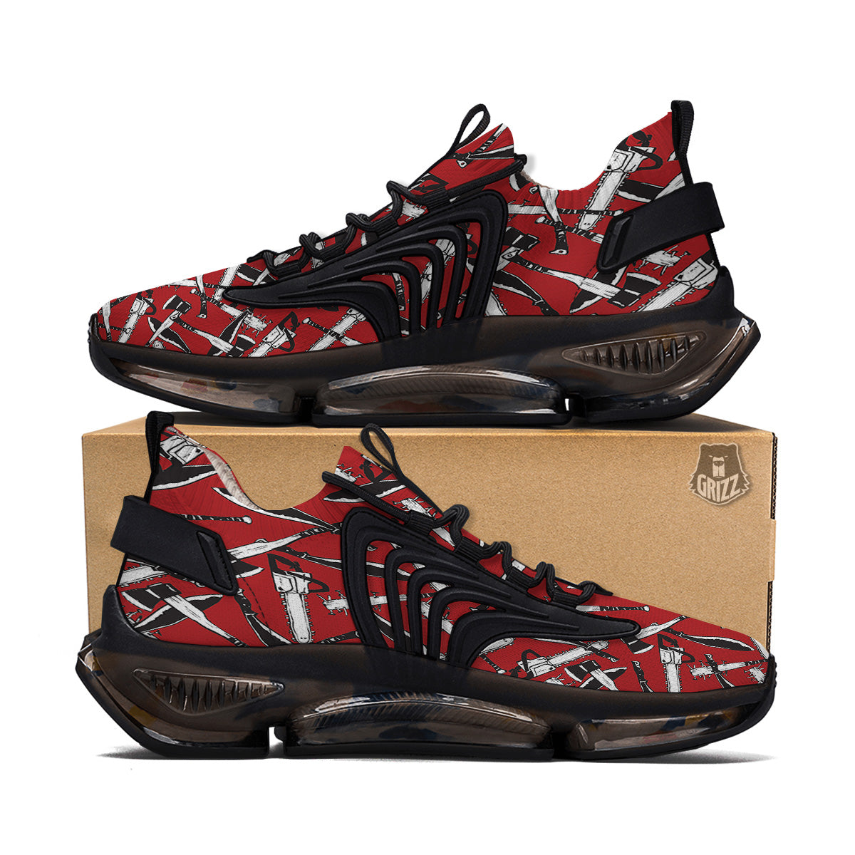 Zombie Killer Weapon Print Pattern Black Gym Shoes-grizzshop