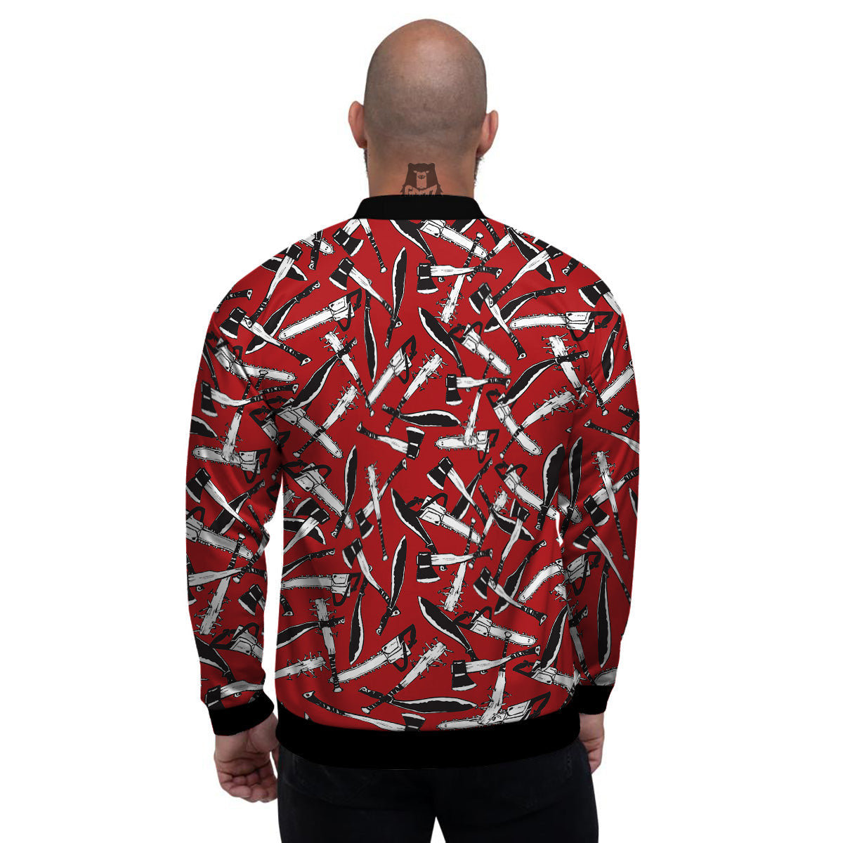 Zombie Killer Weapon Print Pattern Men's Bomber Jacket-grizzshop