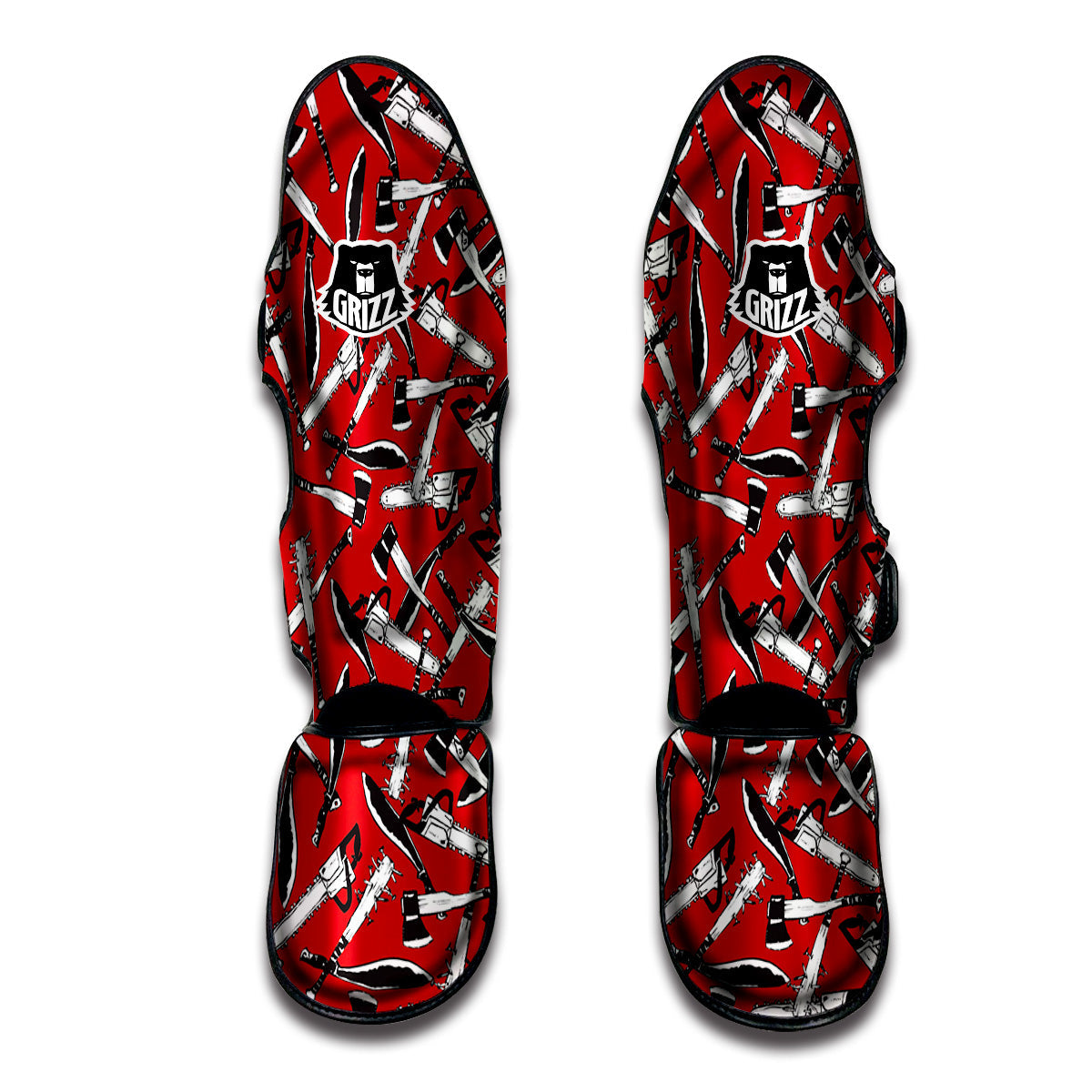 Zombie Killer Weapon Print Pattern Muay Thai Shin Guards-grizzshop