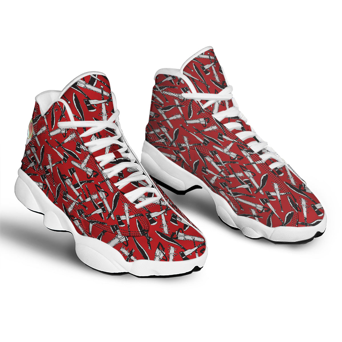 Zombie Killer Weapon Print Pattern White Basketball Shoes-grizzshop