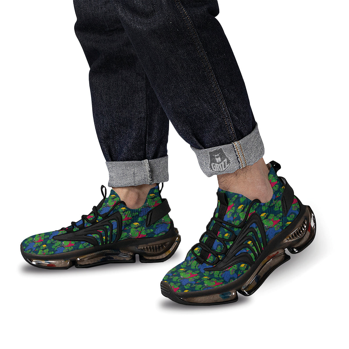 Zombie Print Pattern Black Gym Shoes-grizzshop
