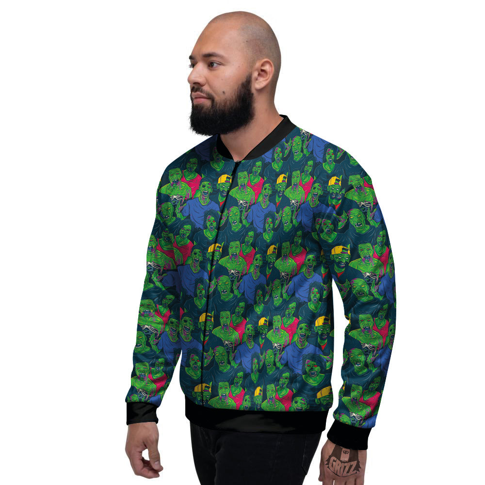 Zombie Print Pattern Men's Bomber Jacket-grizzshop
