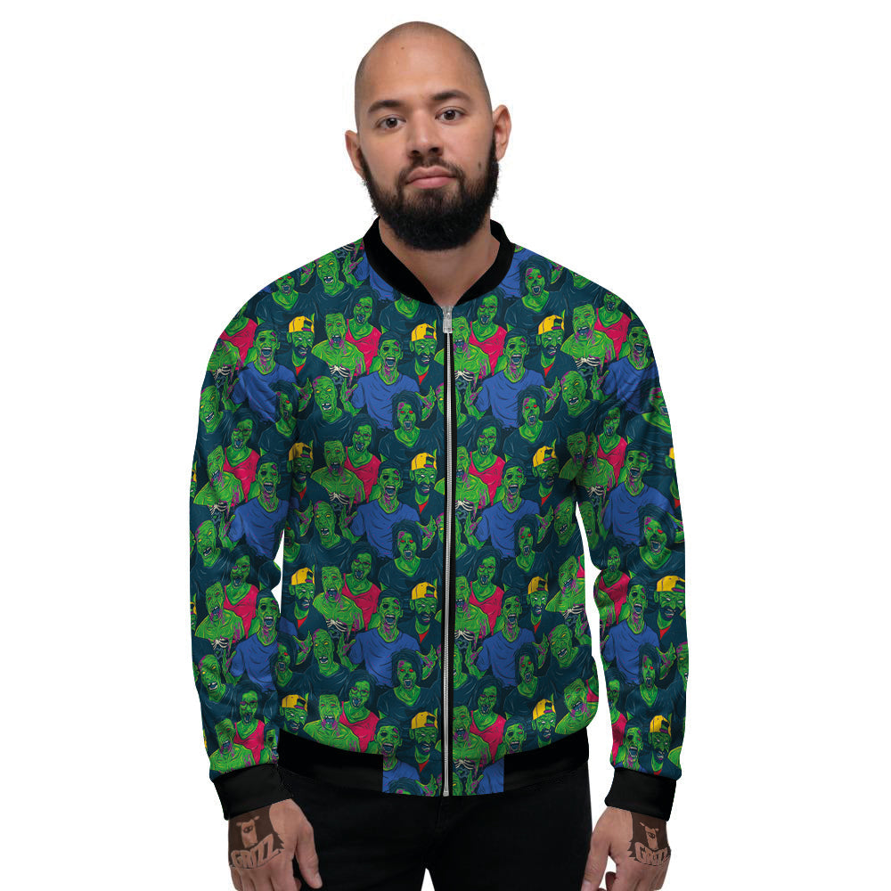 Zombie Print Pattern Men's Bomber Jacket-grizzshop