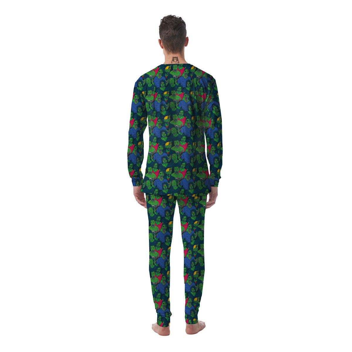 Zombie Print Pattern Men's Pajamas-grizzshop