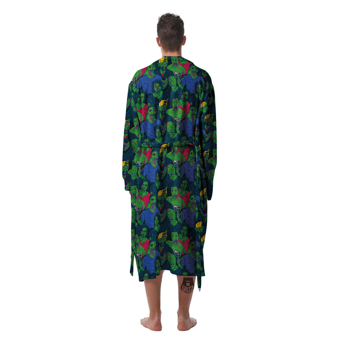 Zombie Print Pattern Men's Robe-grizzshop