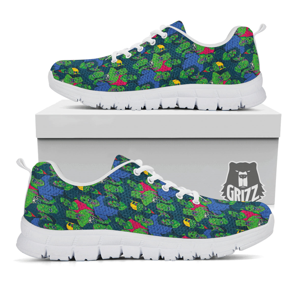 Zombie Print Pattern White Sneaker-grizzshop