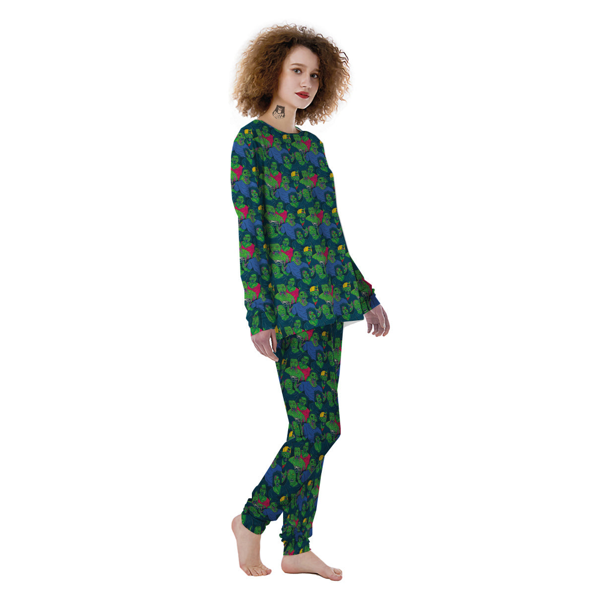 Zombie Print Pattern Women's Pajamas-grizzshop