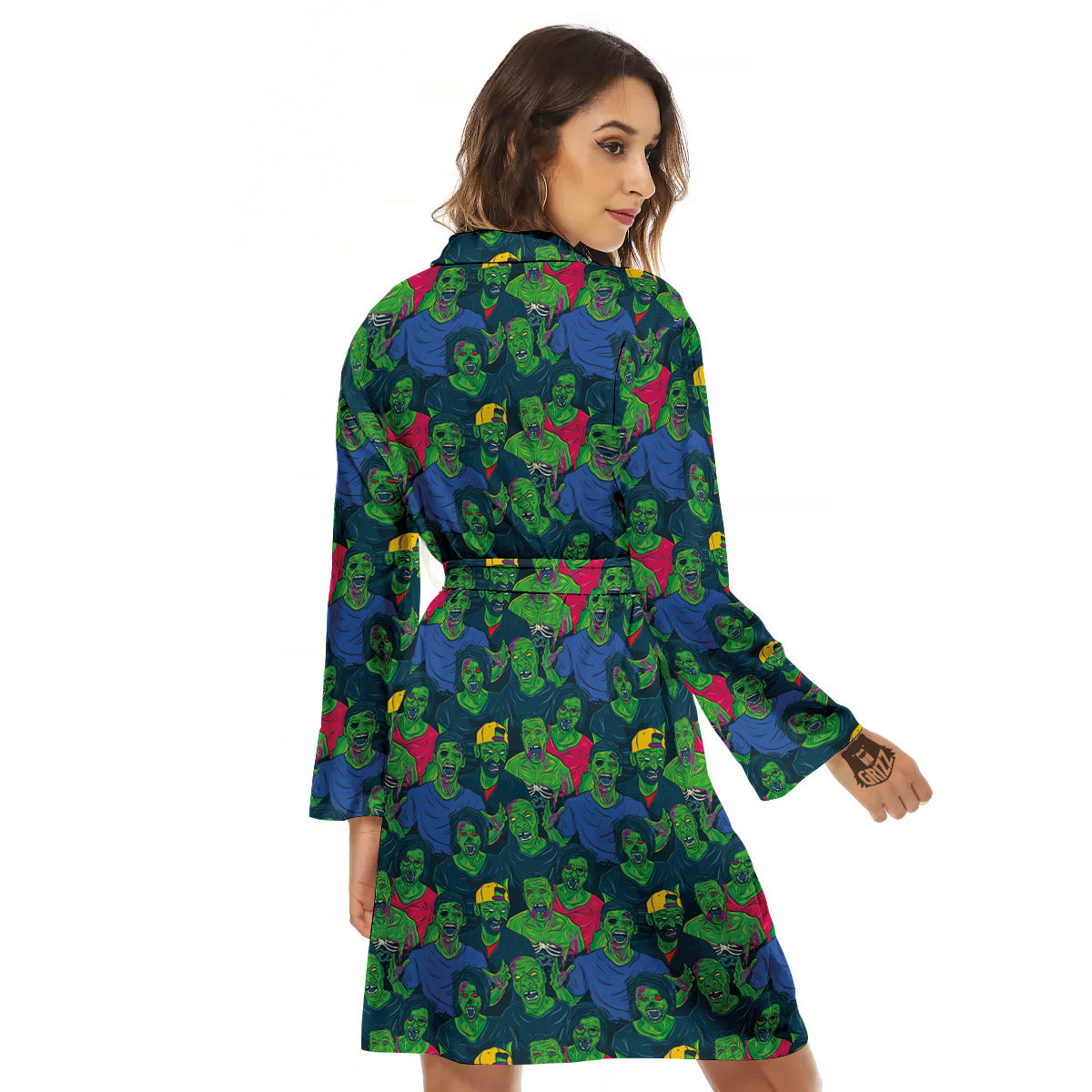 Zombie Print Pattern Women's Robe-grizzshop