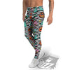 Zombie Striped Halloween Print Pattern Men's Leggings-grizzshop