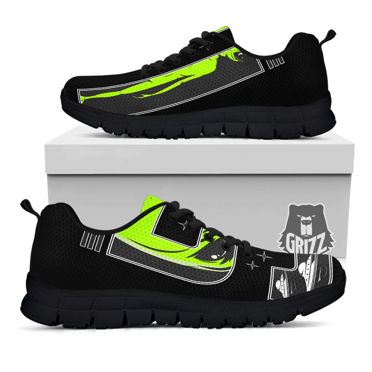 Zone 51 Alien And UFO Print Black Sneaker-grizzshop