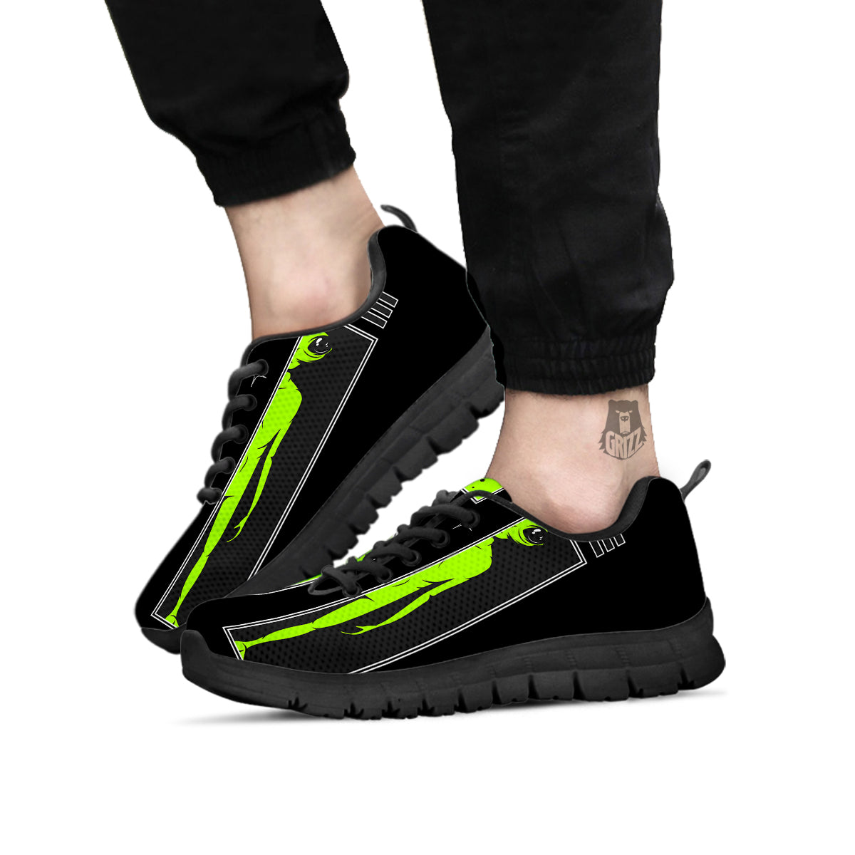 Zone 51 Alien And UFO Print Black Sneaker-grizzshop