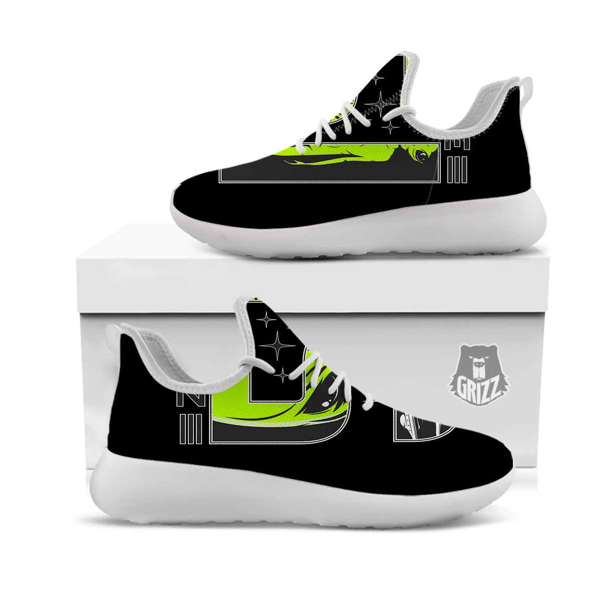 Zone 51 Alien And UFO Print White Athletic Shoes-grizzshop