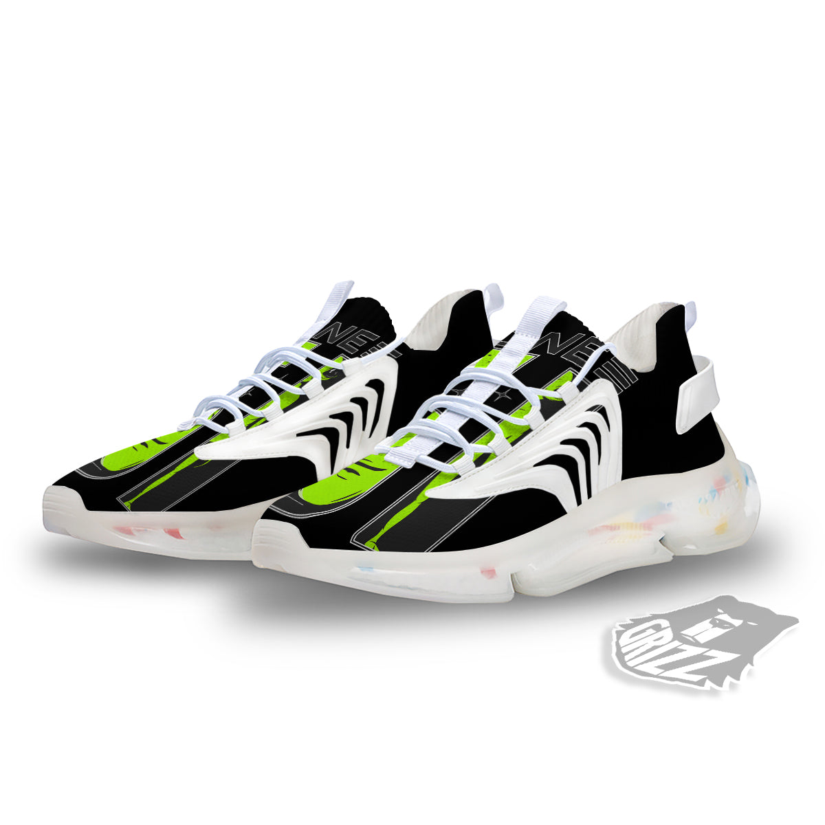 Zone 51 Alien And UFO Print White Gym Shoes-grizzshop